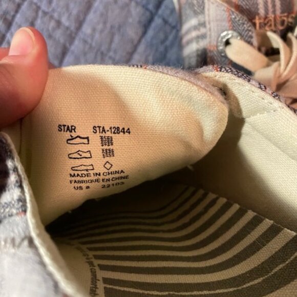 Taos Canvas Star in Orange Brown Plaid EUC Size 8 - Picture 2 of 4